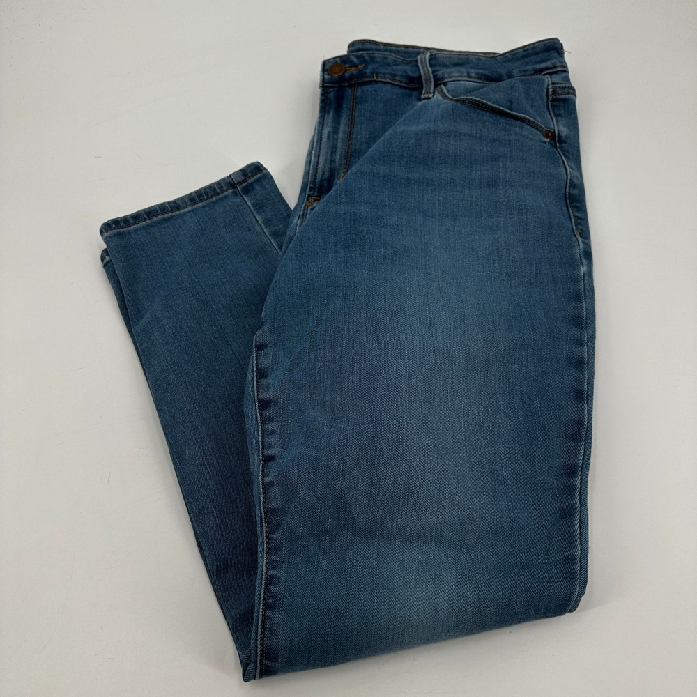 Old Navy Pop Icon Skinny Jeans 14 Short Blue Medium Wash Mid Rise Stretch Denim